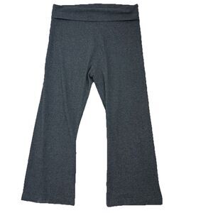 Hard Tail Forever Roll Down Flare Cotton Gray Yoga Pants USA Made Womens Size 2X